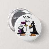 BAのペンギンの結婚披露宴ボタン 缶バッジ (正面&裏面)