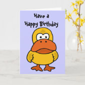 BAの怒っているアヒルのバースデー・カード カード (黄色い花)