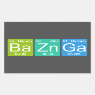 BaのZn Ga! 周期表の要素のステッカー 長方形シール