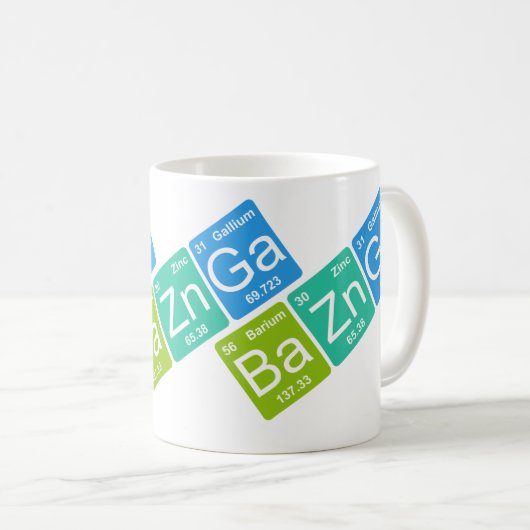 BaのZn Ga! 周期表の要素のマグ コーヒーマグカップ (正面右)