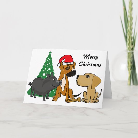 BA犬およびブタのクリスマスカード シーズンカード (正面)