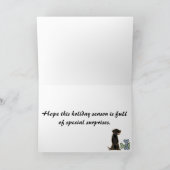 BA – チョコレートとブラックラブラドールクリスマスカード シーズンカード (内部)