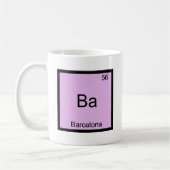 Ba – バルセロナ化学素おもしろい子シンボルティー コーヒーマグカップ (左)