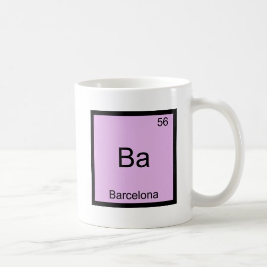 Ba – バルセロナ化学素おもしろい子シンボルティー コーヒーマグカップ (右)