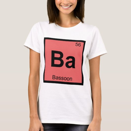 Ba - ファゴット 音楽 化学 周期表 tシャツ (正面)