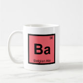 Ba - ベルギールビア化学周期表シンボル コーヒーマグカップ (左)