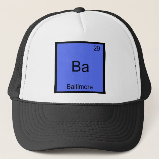 Ba - ボルチモア市 化学元素記号Tシャツ キャップ (正面)