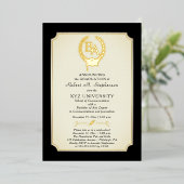 BA – 学士課程カレッジ卒業 箔招待状 (立ち正面)