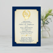 BA - Bachelor of Arts Degree College Graduation 箔招待状 (立ち正面)