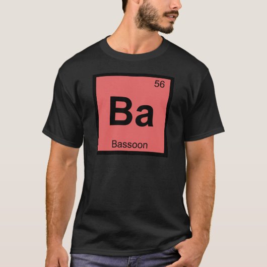 Ba - Bassoon Music Chemistry周期表記号 Tシャツ (正面)