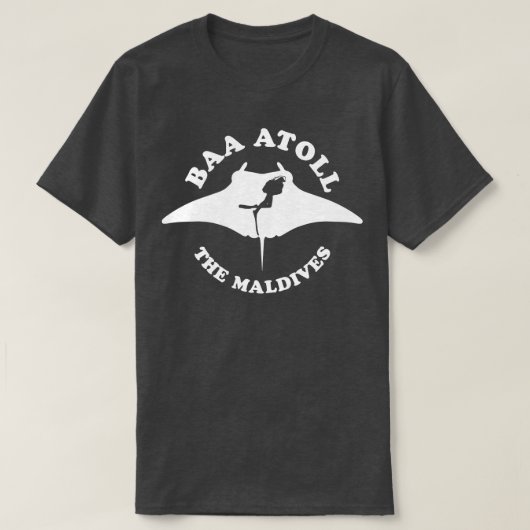 Baa Atoll The Maldives Scuba Diving With Manta Ray Tシャツ (デザイン正面)