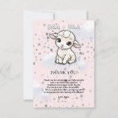 Baa-baa小さな子羊の星ベビーシャワー サンキューカード (正面)