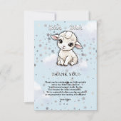 Baa-baa小さな子羊の星ベビーシャワー サンキューカード (正面)