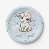 Baa-baa小さな子羊の星ベビーシャワー ペーパープレート (正面)