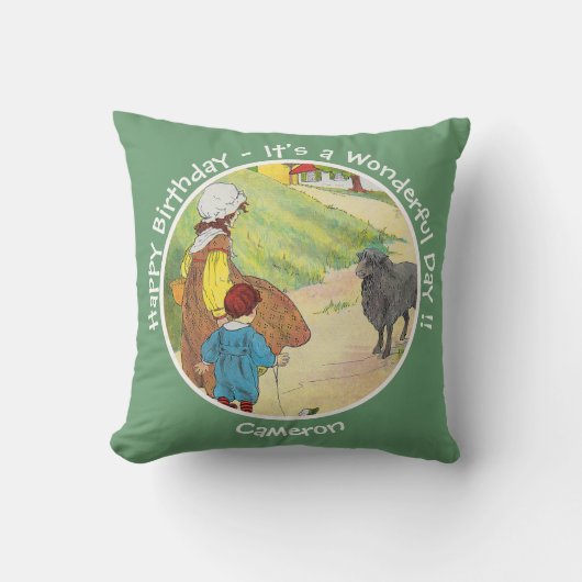 baa baa 黒ひつじの誕生日パーティーコレクション クッション (正面)