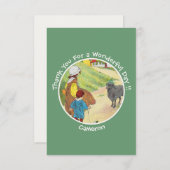 baa baa 黒ひつじの誕生日パーティーコレクション サンキューカード (正面/裏面)