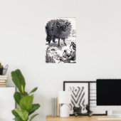 「baa baa 黒ひつじ」ヴィンテージイラスト ポスター (ホームオフィス)