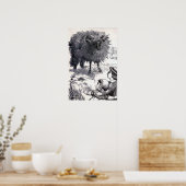 「baa baa 黒ひつじ」ヴィンテージイラスト ポスター (キッチン)