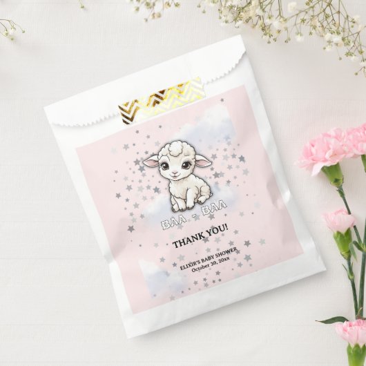 Baa-baa A Little Lamb Stars Baby Shower フェイバーバッグ (封をした状態)