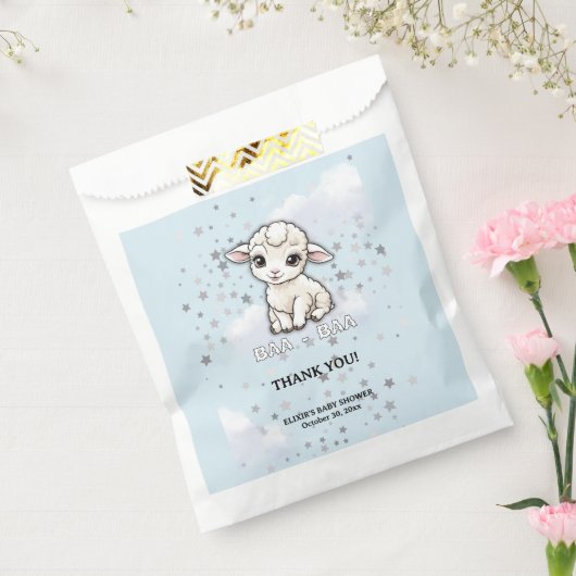 Baa-baa A Little Lamb Stars Baby Shower フェイバーバッグ (封をした状態)