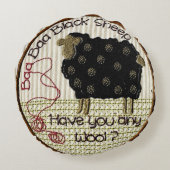 "Baa Baa Black Sheep" ラウンドクッション (裏面)