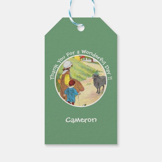 Baa, Baa, Black Sheep Birthday Party Collection ギフトタグ (裏面)