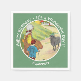 Baa, Baa, Black Sheep Birthday Party Collection スタンダードカクテルナプキン