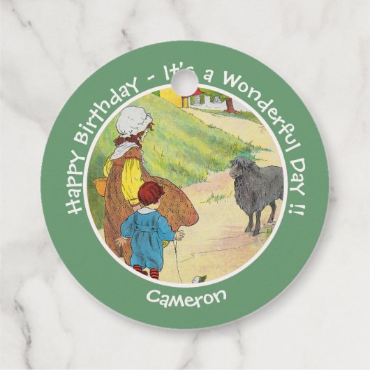 Baa, Baa, Black Sheep Birthday Party Collection フェイバータグ (裏面)