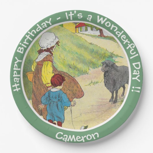 Baa, Baa, Black Sheep Birthday Party Collection ペーパープレート (正面)