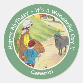 Baa, Baa, Black Sheep Birthday Party Collection ラウンドシール