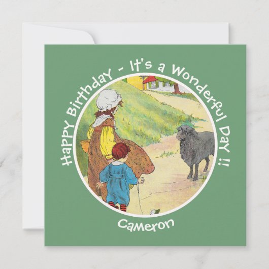 Baa, Baa, Black Sheep Birthday Party Collection 招待状 (正面)