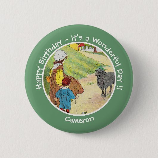 Baa, Baa, Black Sheep Birthday Party Collection 缶バッジ (正面)