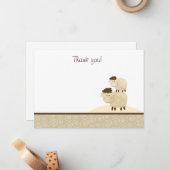 Baa Baa Sheep (Neutral)フラットThank You notes ノートカード (正面/裏面インサイチュ)