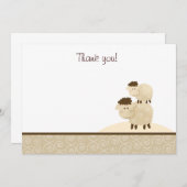 Baa Baa Sheep (Neutral)フラットThank You notes ノートカード (正面/裏面)
