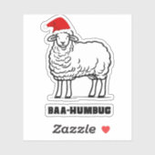 Baa-Humbugクリスマスヒツジかわいいおもしろい農家アニマ シール (シート)