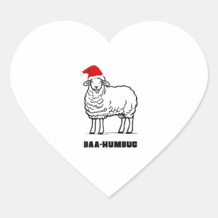 Baa-Humbugクリスマスヒツジかわいいおもしろい農家アニマ ハートシール