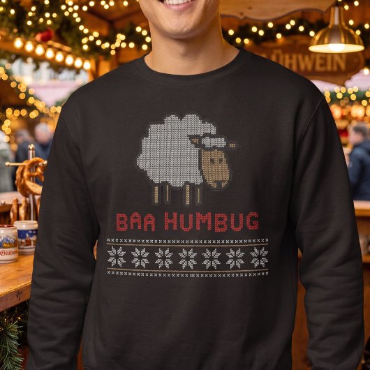 Baa Humbug - 怒った羊のクリスマスパロディ スウェットシャツ