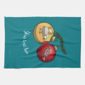 Baa Humbug Bablesクリスマスヒツジ&キャンディーアニメ キッチンタオル (横)