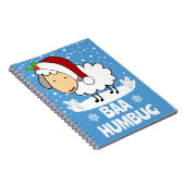 Baa Humbug Sheep Wearing A Santa Hat Holiday ノートブック (右側)