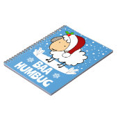Baa Humbug Sheep Wearing A Santa Hat Holiday ノートブック (左側)