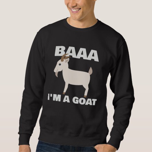 Baa I m A Goat Costume Animal Halloween Party Goa スウェットシャツ (正面)
