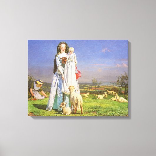 Baa Lambs かわいらし by Ford Madox Brown キャンバスプリント (正面)