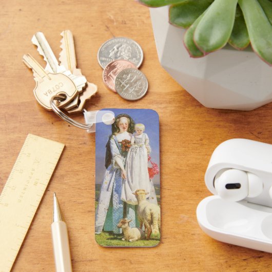 Baa Lambs かわいらし by Ford Madox Brown キーホルダー (デスク)