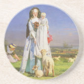 Baa Lambs かわいらし by Ford Madox Brown コースター (正面)
