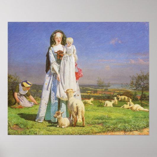Baa Lambs かわいらし by Ford Madox Brown ポスター (正面)