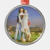 Baa Lambs かわいらし by Ford Madox Brown メタルオーナメント (正面)