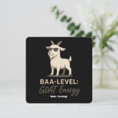  Baa-Level: GOAT Energy Funny Cool Goat Pun 招待状 (スタンド正面)