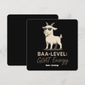  Baa-Level: GOAT Energy Funny Cool Goat Pun 招待状 (正面/裏面)
