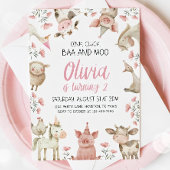 baa oink moo 私は2さいの おたんじょうび　ごあいさつ　農家の娘 2さいのおたんじょうび 招待状