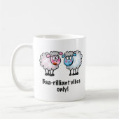 Baa-rilliant - かわいいカートゥーン 羊のペア コーヒーマグカップ (左)